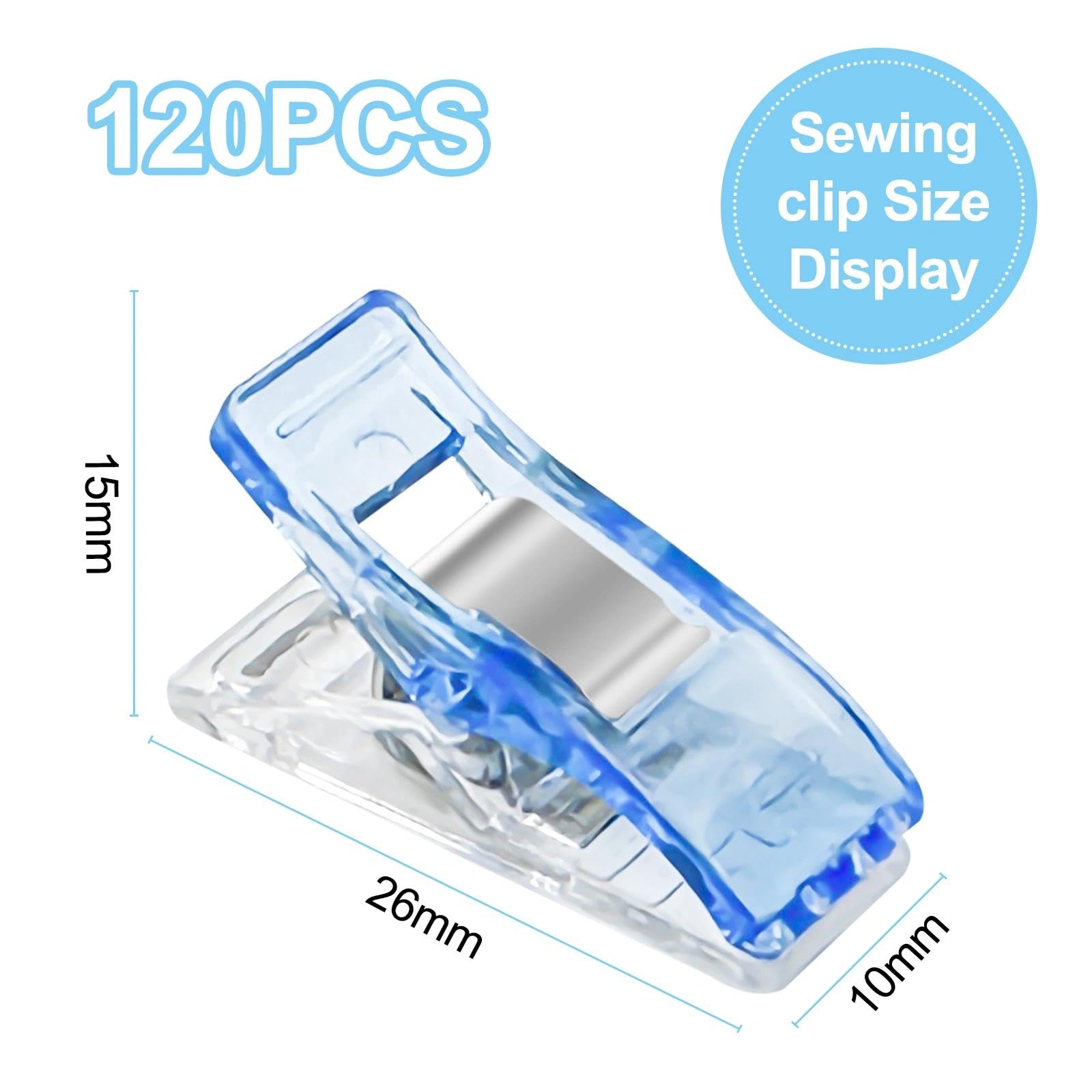 Brysalis 120 PCS Pinzas Costura, Clips de Tela, Manualidades para Acolchar, Accesorios de Plástico, para Costura, Manualidades, Ropa, Fotos, Documentos, Multiusos Casa, Oficina, Viajes Diarios — view 2