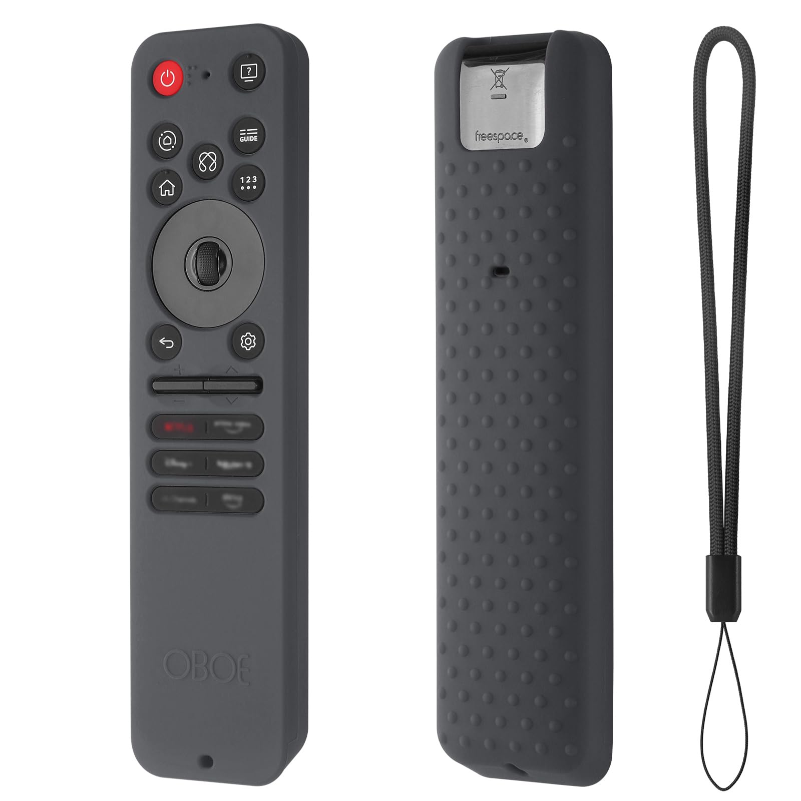 Oboe Silicone Tv Remote Cover Compatible with LG Smart TV Remote LG MR25GA Full Wrap Protective Case with Lanyard (E-Dark Grey) [Remote NOT Included]-image-47
