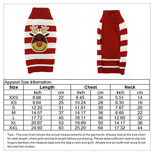 PETCARE Hundepullover Weihnachten Hund Rollkragenpullover Weihnachten Muster Strickwaren warme Haustier Pullover für Hundewelpen Party Puppy Geschenk für Hund