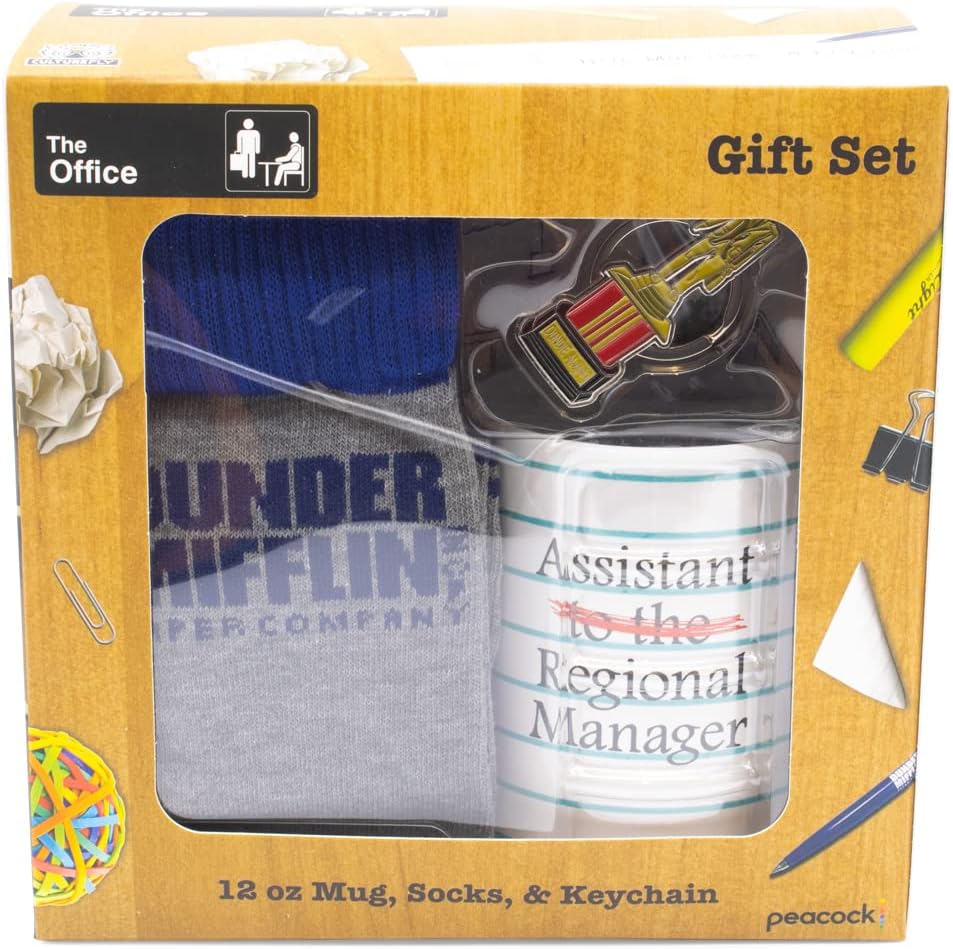 Culture Fly The Office Boxed Gift Set with Crew Socks, Mug, and Key Chain image 2