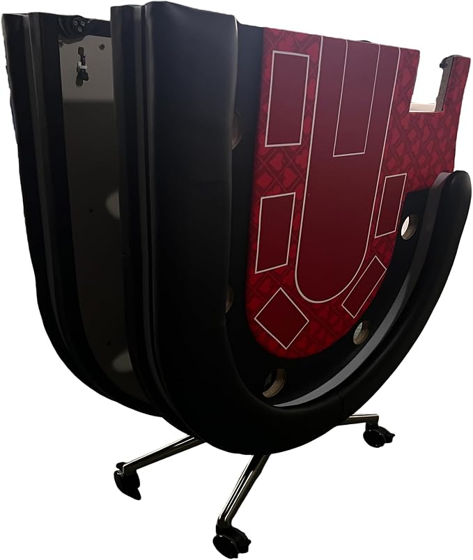 Mesa de poker plegable roja para 10 jugadores 94 pulgadas miniatura 6