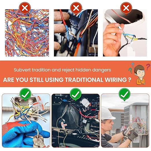 Image of ZIVIK 50 Pcs T-Shape 3 Way Wire Conductor Quick Cable Splitter Electrical Connectors Push-in Terminal Block Universal Wire Connectors for AWG 28-12 Cable, Wire Connector /Wire Jointer Cable Clamp