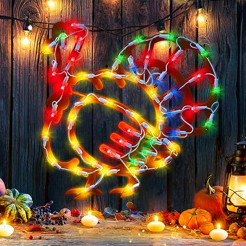 LAMPHOME 14 50 Lighted Thanksgiving Turkey Window Sculpture Decoration Thanksgiving Turkey LIGHTS