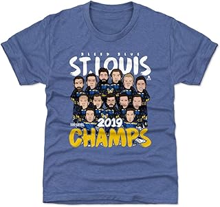 500 LEVEL St. Louis Youth Shirt (Kids Shirt, 6-7Y Small, Tri Royal) - St. Louis Hockey 2019 Champions WHT