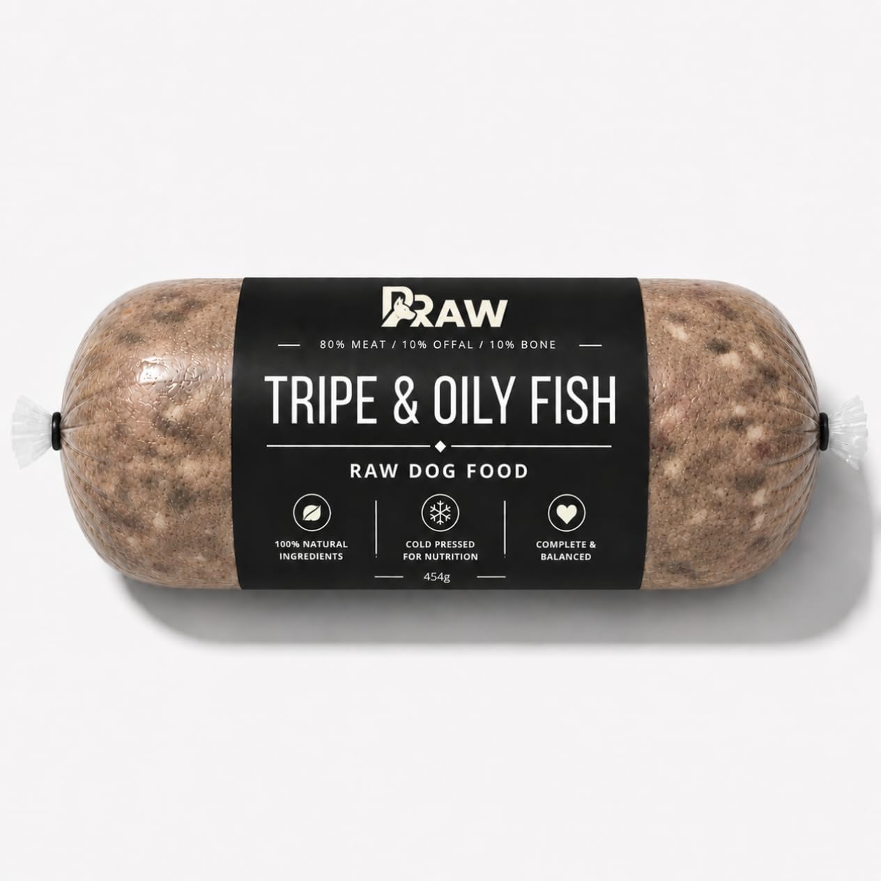Prime Raw Mixed Frozen BARF Dog Food - 454g Rolls - Variety Flavours – Box of 10, 20, 30 Rolls - Premium Natural Barf Diet - High-Protein, Grain-Free & Nutrient-Rich (30, Tripe & Oily Fish)