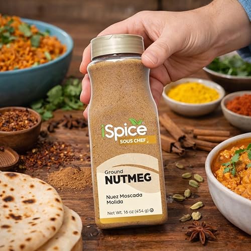 Miniatura 6 de iSpice La nuez moscada de alta calidad, la nuez moscada molida es libre de gluten y sin OMG, 100% natural, el molido se utiliza en café, té