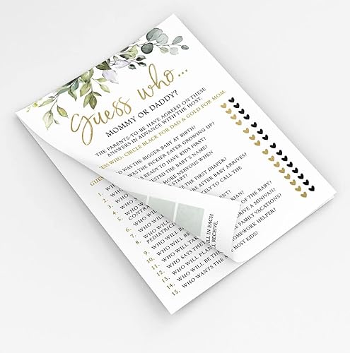 Miniatura 3 de Printed Party Juegos de Baby Shower para niño o niña 4 juegos y actividades, tema de vegetación botánica, 30 invitados