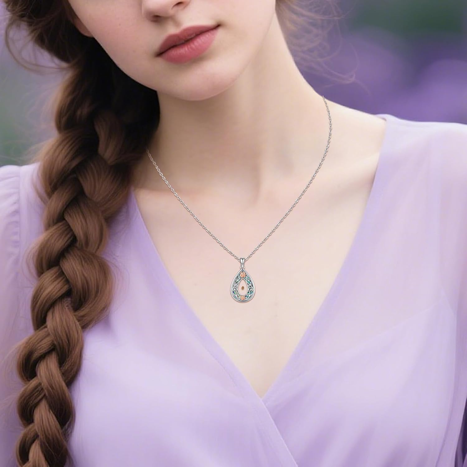 Mustard Seed Necklace for Women 925 Sterling Silver Abalone Flower Pendant Necklace Mustard Seed Jewelry Hawaiian Gifts for Women Girlfriend Mom Wife Her Daughter - Image 6