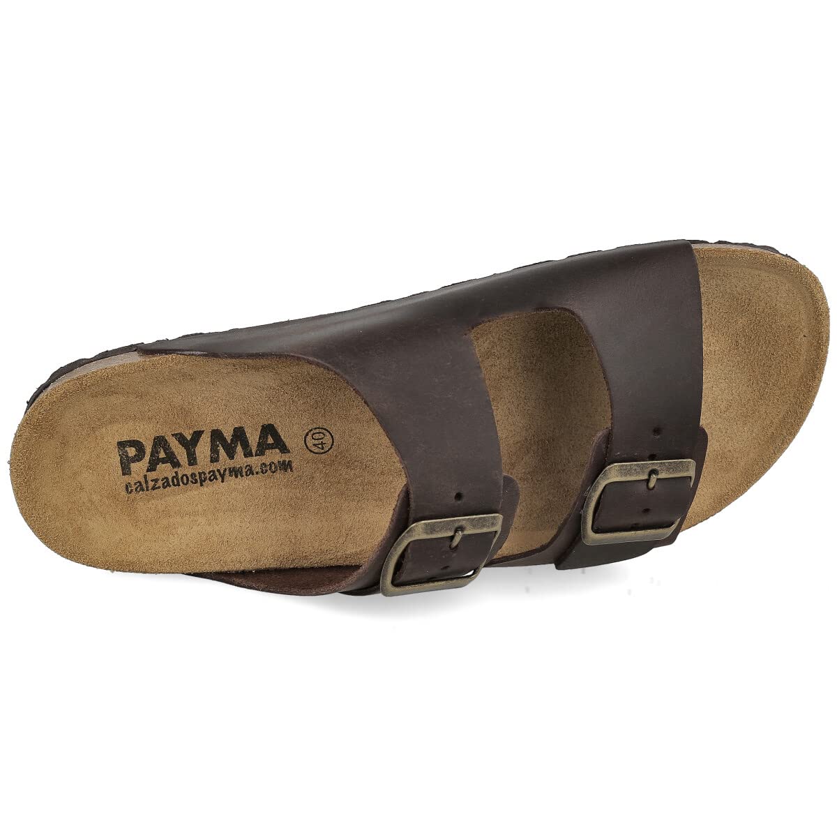 Sandales en Cuir pour Homme Femme Unisex. Deux Boucles. Bout Ouvert. Tongs Confortables. Bio Semelle Anatomique. Marron, Noir, Cuir.