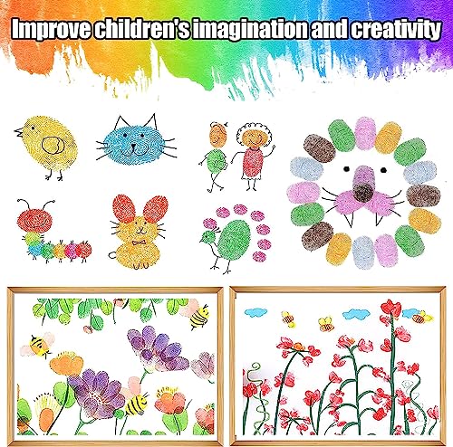 Biggun BIGGUN-COLOR PADS-8 SET 7 Inch Large Round Craft Ink Pads- 8 Colors Rainbow Diy Fingerprint Ink Pad Stamps Partner Washable Color Painting Card Making Stamp Pad thumb #1