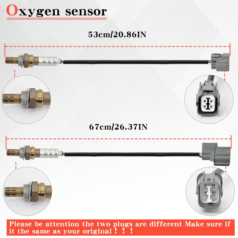2Pcs 234-4098 Oxygen Sensor Upstream Downstream O2 Sensor Compatible with 01-05 Civic 1.7L 99-00 Civic 1.6L 99-04 Odyssey 3.5L 00-03 Accord 3.0L 03-04 Pilot 3.5L Replaces# 234-4011 234-4368