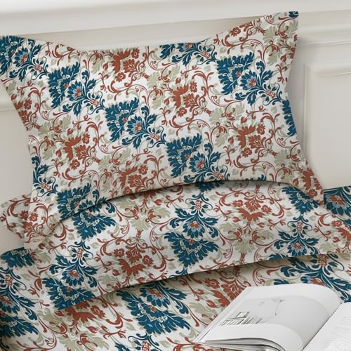 Image of Weave & Decor Super Soft Super Comfortable 144 TC 90x90 inches Printed Cotton Double Bed Bedsheet with Two Pillow Covers