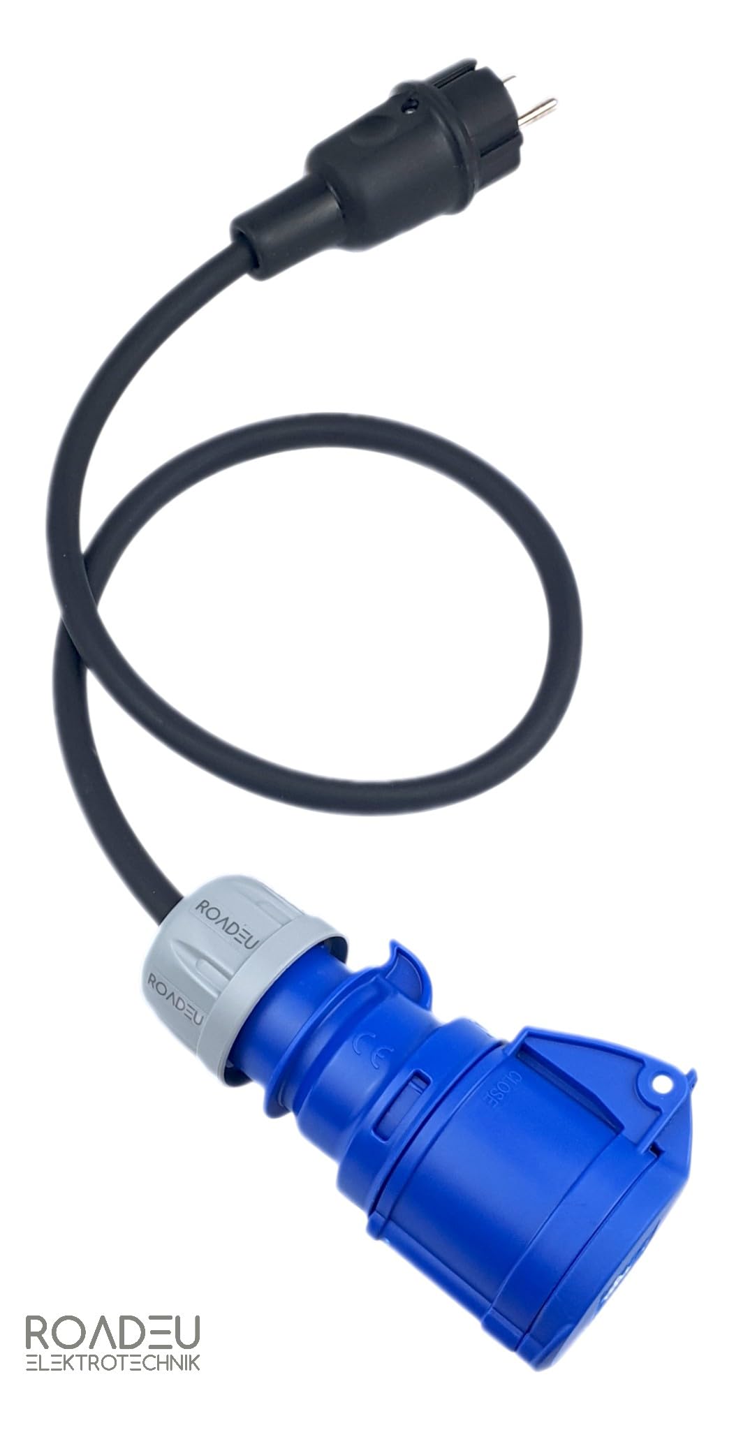RoadEu – Adattatore da spina 230V a presa CEE 16A 3 poli – Cavo 5m 3x2,5mm² – IP44 – Ideale per camper, campeggio, barca, officina, uso esterno