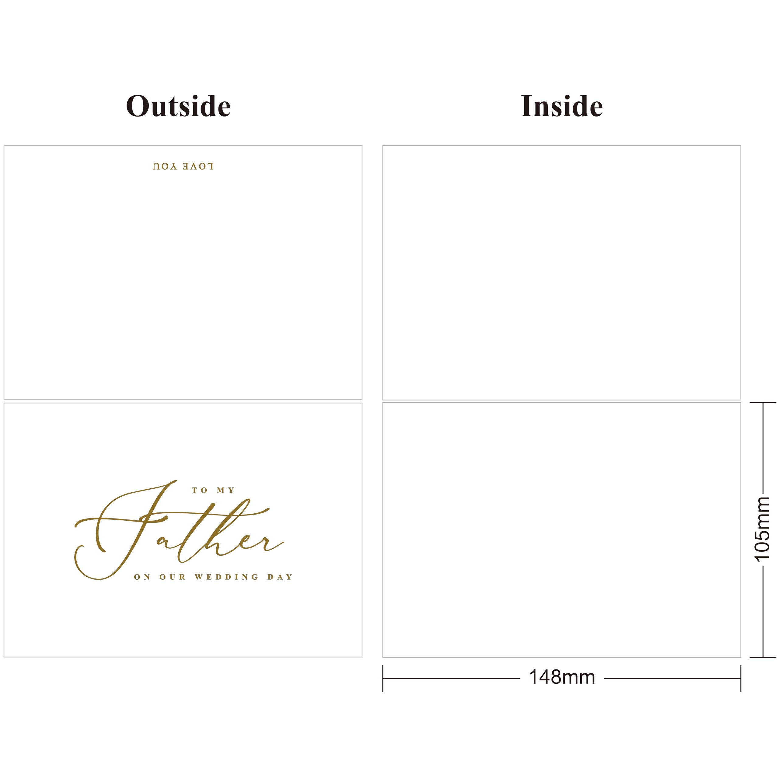 LADY&HOME Set of 2 Wedding Day Cards to Father and Mother,To My Father and Mother on My Wedding Day Card (C2:Father & Mother) - Image 2