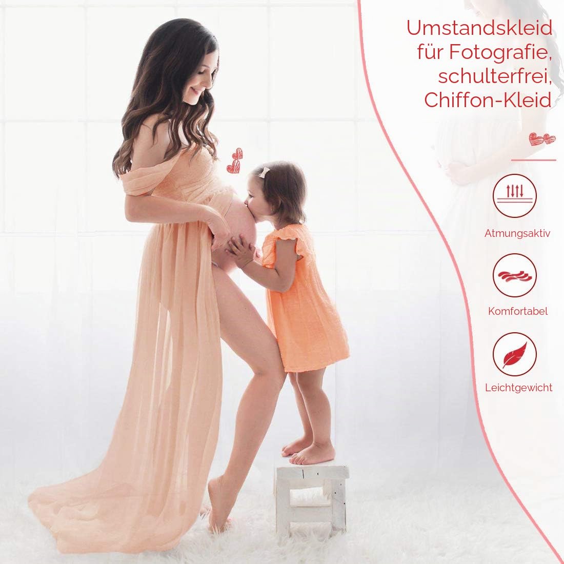 Schwangere Frauen Fotografie Stützen Schwanger Kleid Maternity Gown Split Front Foto Shoot Kleid Mutterschaft Fotografie Kleidung Schwangerschafts Maxikleid Schwangerschafts Kleid