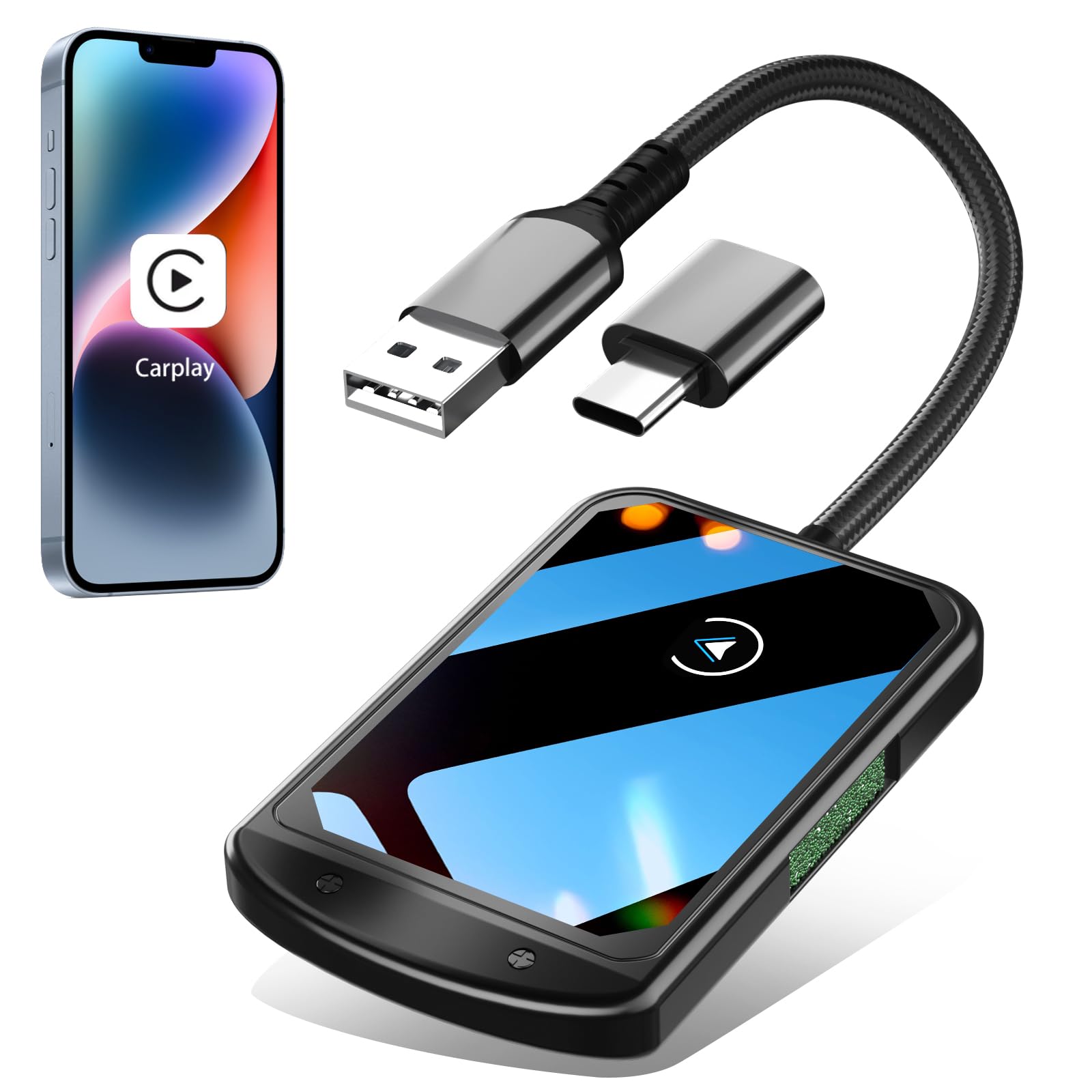 Wireless CarPlay Adapter for Apple iPhone - Plug & Play, Stable & Fast Connection, Compatible iPhone iOS 10+, Convert Original Wired to Wireless CarPlay Only for Car Since 2016