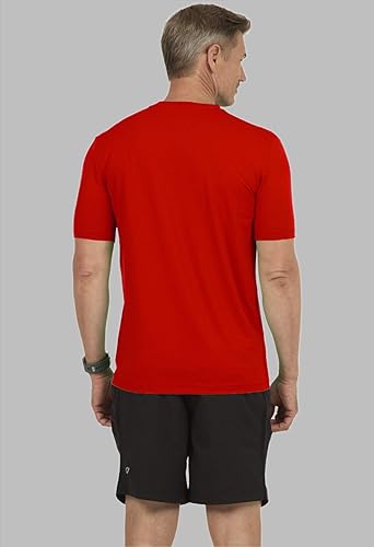 Miniatura 5 de IBKUL Camiseta de manga corta con cuello redondo y protección solar UPF 50+ Icefil Cooling Tech 92199 para hombre, Color ciruela. Impresión sólido.