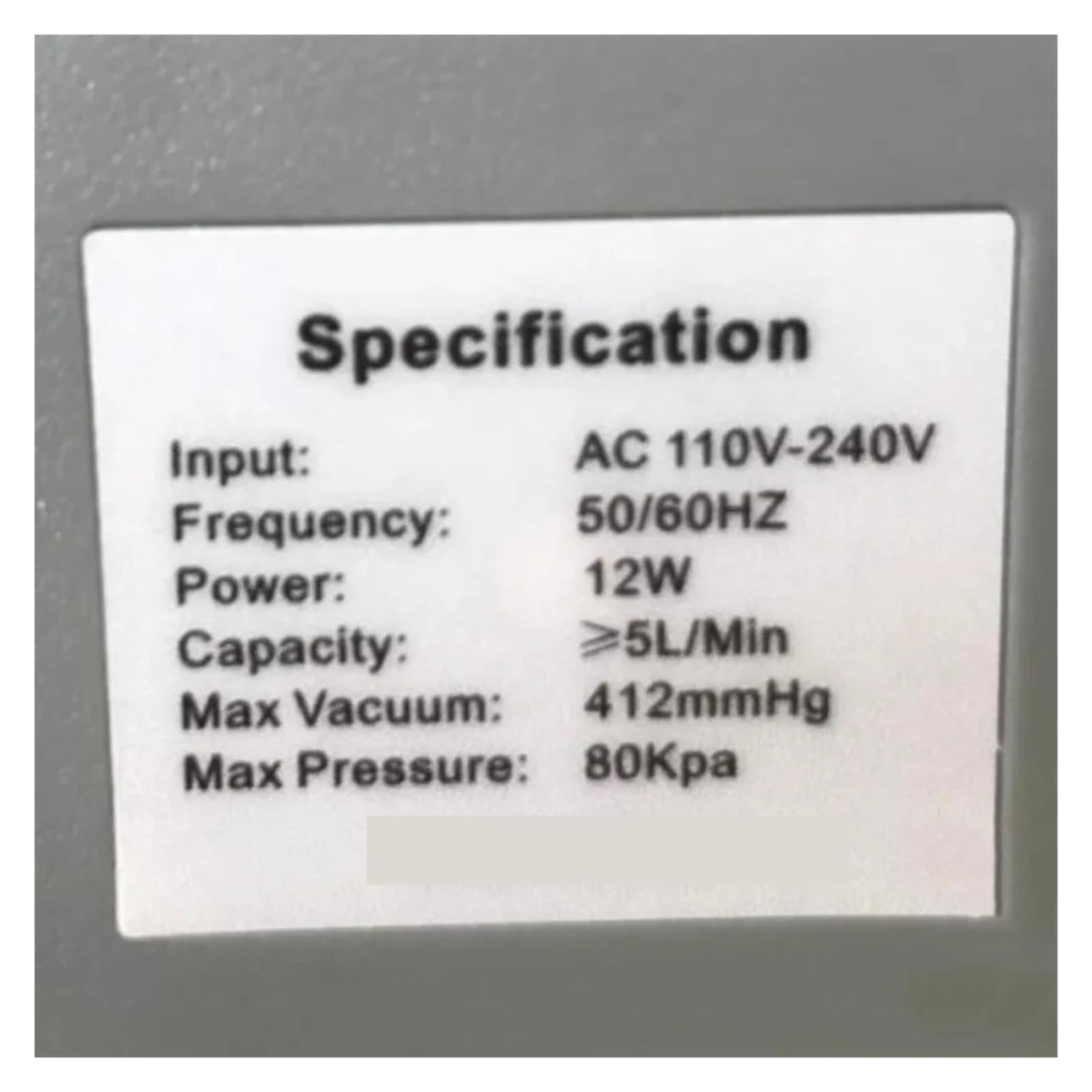 Minibomba de vacío portátil de diafragma for filtración, muestreo de líquidos y recolección de Gases sin Aceite.