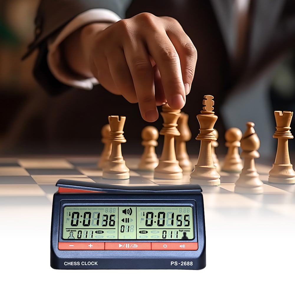 Reloj Digital de Ajedrez con Temporizador, Cronómetro Profesional Multifuncional para Juegos de Mesa con Función de Cuenta Atrás y Temporización Precisa, Ideal para Diversos Juegos de Mesa