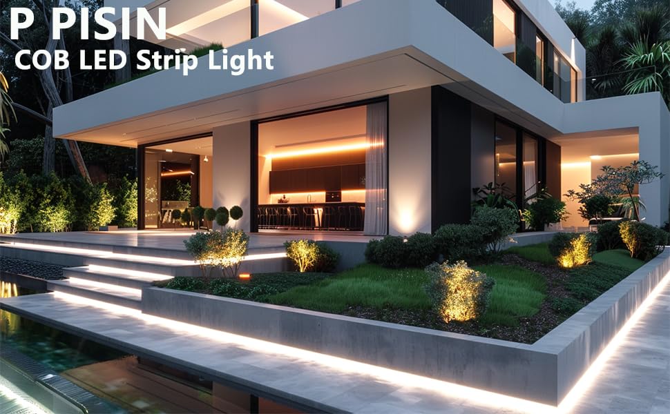 Image of AC 110V COB LED Strip 65.6FT Warm White 3000K CRI93 Outdoor Waterproof IP65 Ultra Bright LED Strip 288LEDs /M Suitable for Home and Garden Commercial Decoration (Warm White)