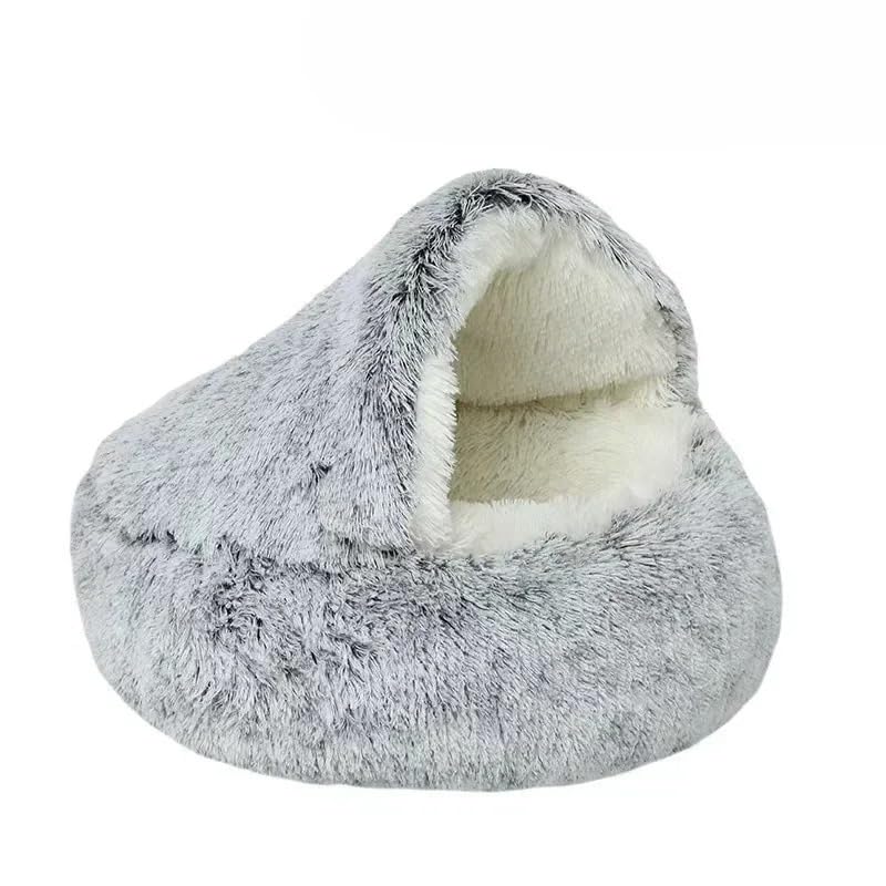 Zentaurus Hundebett, mittelgroße Hunde, Katzenbett, Anti-Stress-Bett, Plüsch, Hundebett (Grau, L: 60 (