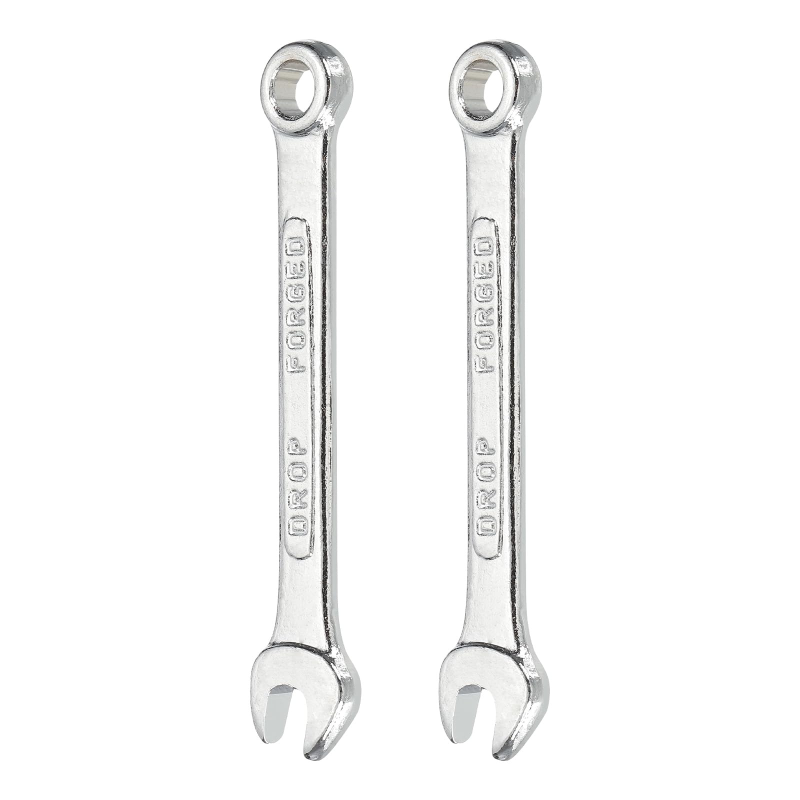 sourcing map 2Pcs Combination Wrench 6mm Metric 12-Point Box and Open End Zinc Plated Steel Double Ended Spanner Tool for Automotive Pipe Furniture Machinery DIY Repair, Silver White