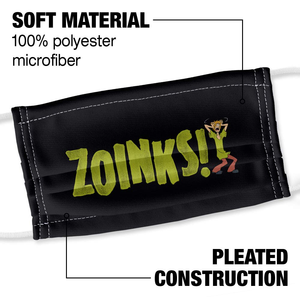 Popfunk Scooby-Doo Zoinks 1-Ply Reusable Face Mask Covering with Adjustable Nose Wire, Unisex
