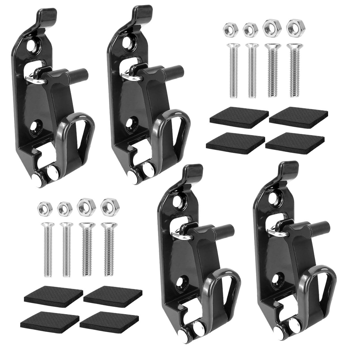 HNBCYRND Shovel Mount for Roof Rack,Metal Rubber Clamps,Wall Mounting Brackets,Quick Release Axe Holder Kit,Car Accessories Clamp Brackets Truck,Boats Overlanding Gear (4 items,Black)