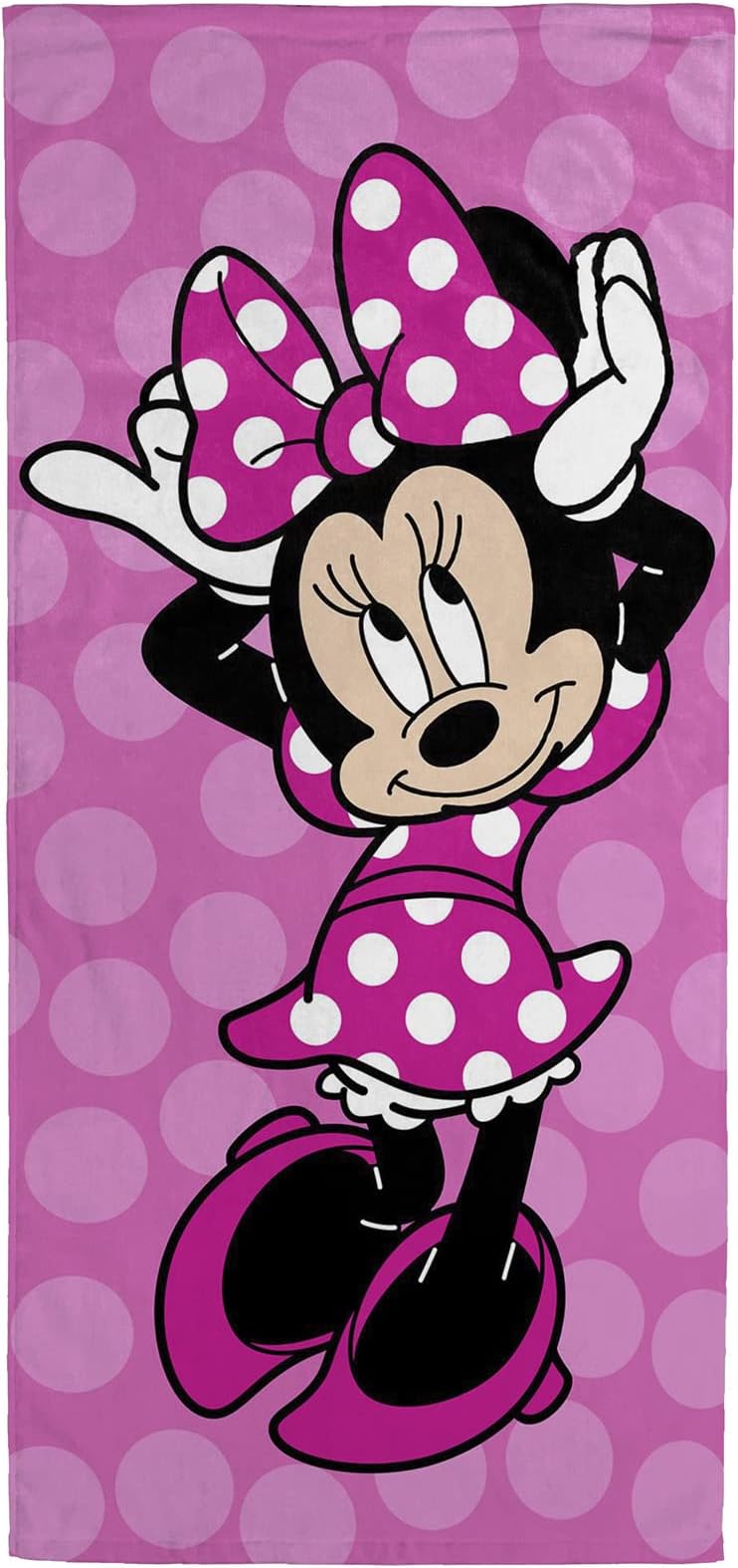 Jay Franco Disney Minnie Mouse Cheery Bath/Pool/Beach Towel - Super Soft & Absorbent Fade Resistant Cotton Towel, Measures 28 x 58 inches