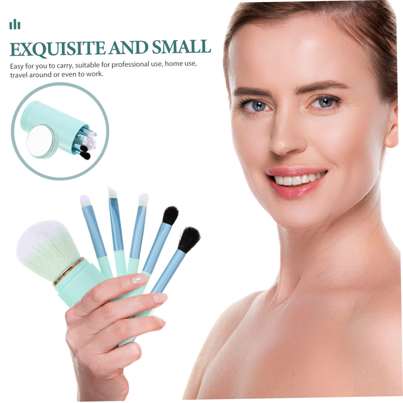 Healeved 4sätze Professionelle Kosmetikpinsel Mit Künstlichen Fasern Und Spiegel Tragbar Für Make-up-anwendungen Drehbarem Pinselhalter Und Praktischer Aufbewahrung