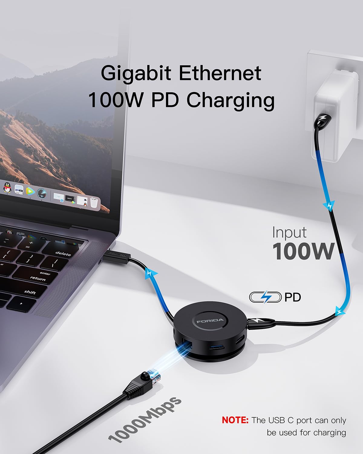 Docking Station Dual Monitor, docking station USB C a 7 porte con doppia porta HDMI 4K, 100 W PD, lettore di schede Micro SD, 2 USB 3.0, Gigabit Ethernet, per MacBook/Dell/HP/Lenovo