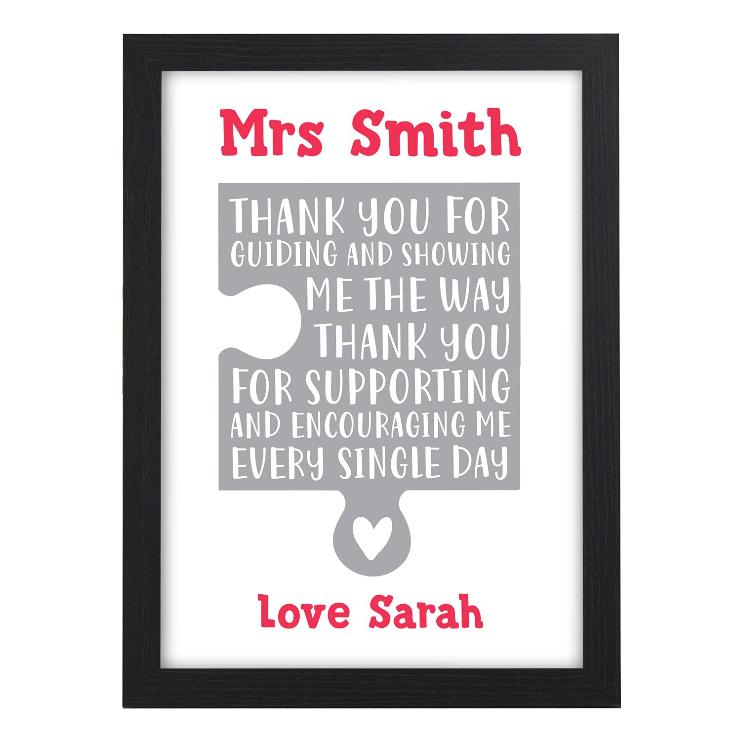 Personalised Puzzle Piece Teacher Thank You Gifts - Teacher Thank You Poem - End of School Term Gifts for Teacher - Teacher Appreciation Gifts - Christmas Gifts for Teacher - School Leaving Gifts