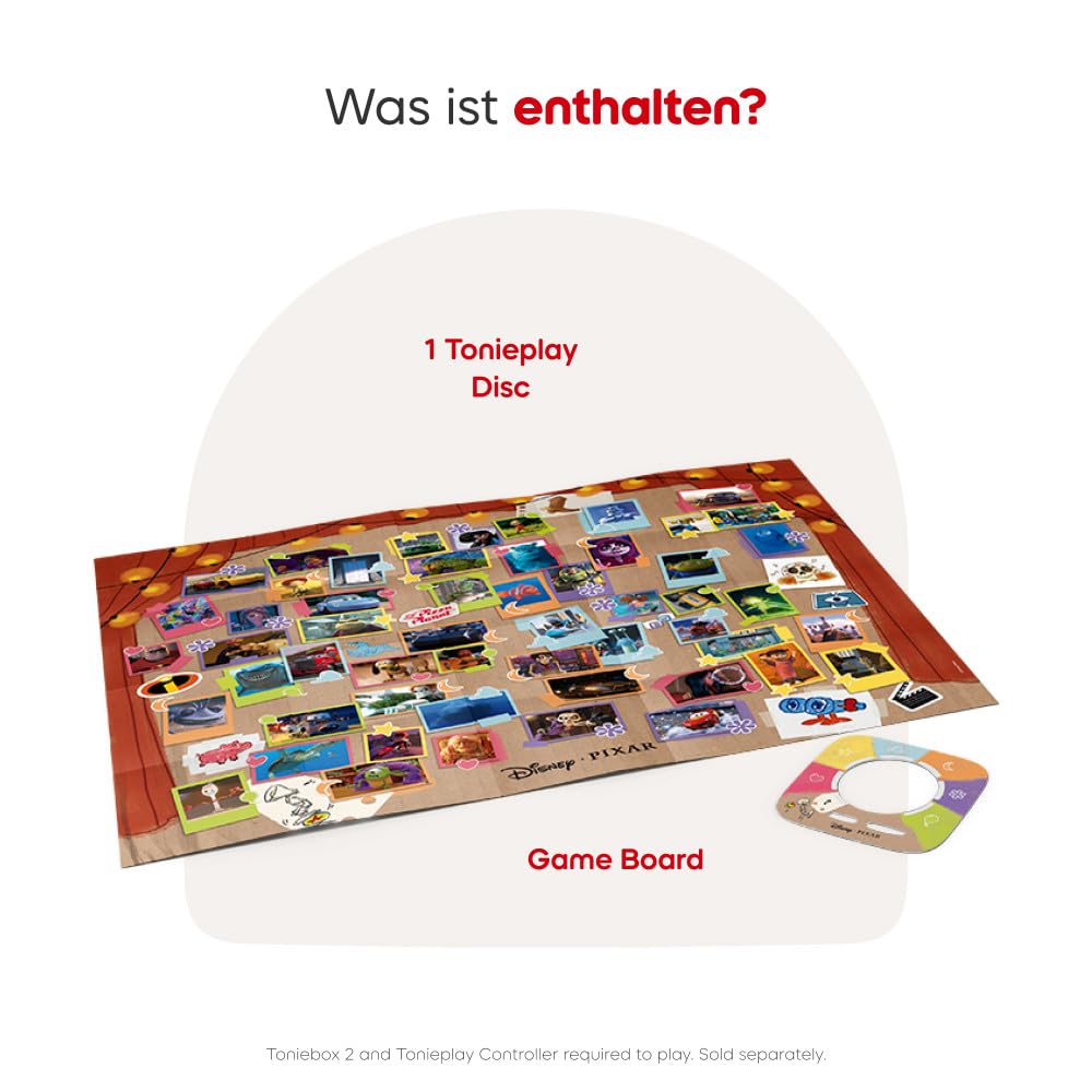tonies Tonieplay dla Toniebox, Disney Pixar: wyszukiwanie scen – magiczne momenty filmowe (Tonieplay Game M), interaktywna gra wyszukiwania dla dzieci od 5 lat, czas odtwarzania ok. 150 minut