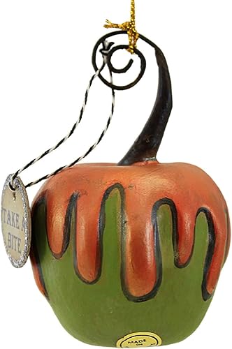 Miniatura 2 de Bethany Lowe Designs - Manzana verde con adorno de veneno naranja mini - LA2056