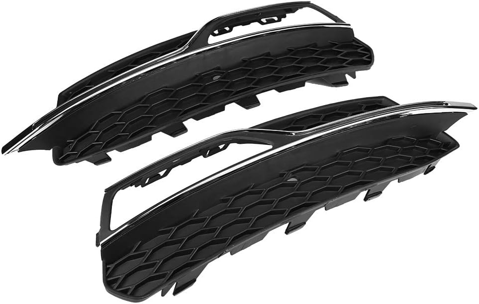 Acouto For Front Bumper Fog Light Grilles Gloss Black for S-Line 8V 2013-2016 for Front Bumper Fog Ligh