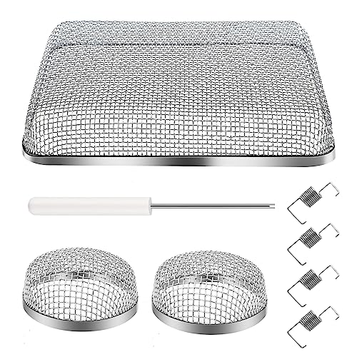 Inborntrait RV Vent Screens for Stainless Steel Mesh Furnace Vent Screen,Water Heater Vent-Cover RV Exhaust Vent-Screen for RV/Campers/Trailers 3Pack 8.5\" x 5.8\" x 1.5\" & 1.4\" x 2.8\" x 1.4\"