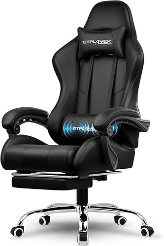 GTPLAYER Gaming Chair, Computer Chair with Footrest and Lumbar Support,