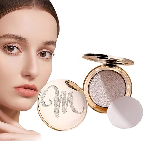 Polvo facial Gold Diamond, para corrector e ilumina todo el día, de larga duración y control de aceite, cosméticos faciales ligeros (# 03 polvo