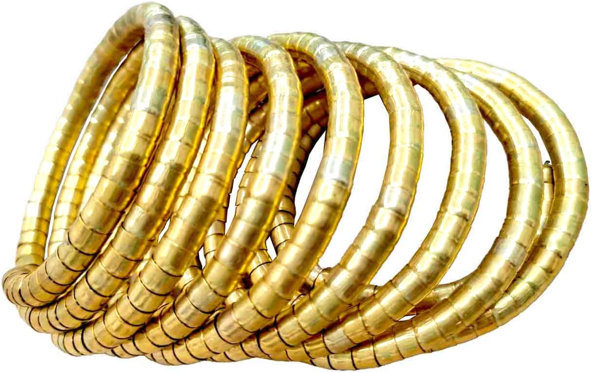 Fuschianet Golden Spiral Hoop Cuff Bracelet Bangle for Girls and Women