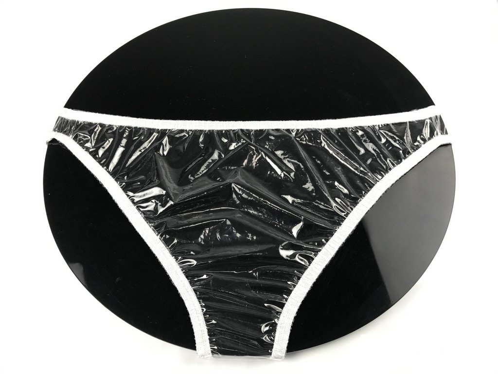 Haian Plastic Bikini Panties PVC Underwear 3 Pack (X-Large, Glass Clear)