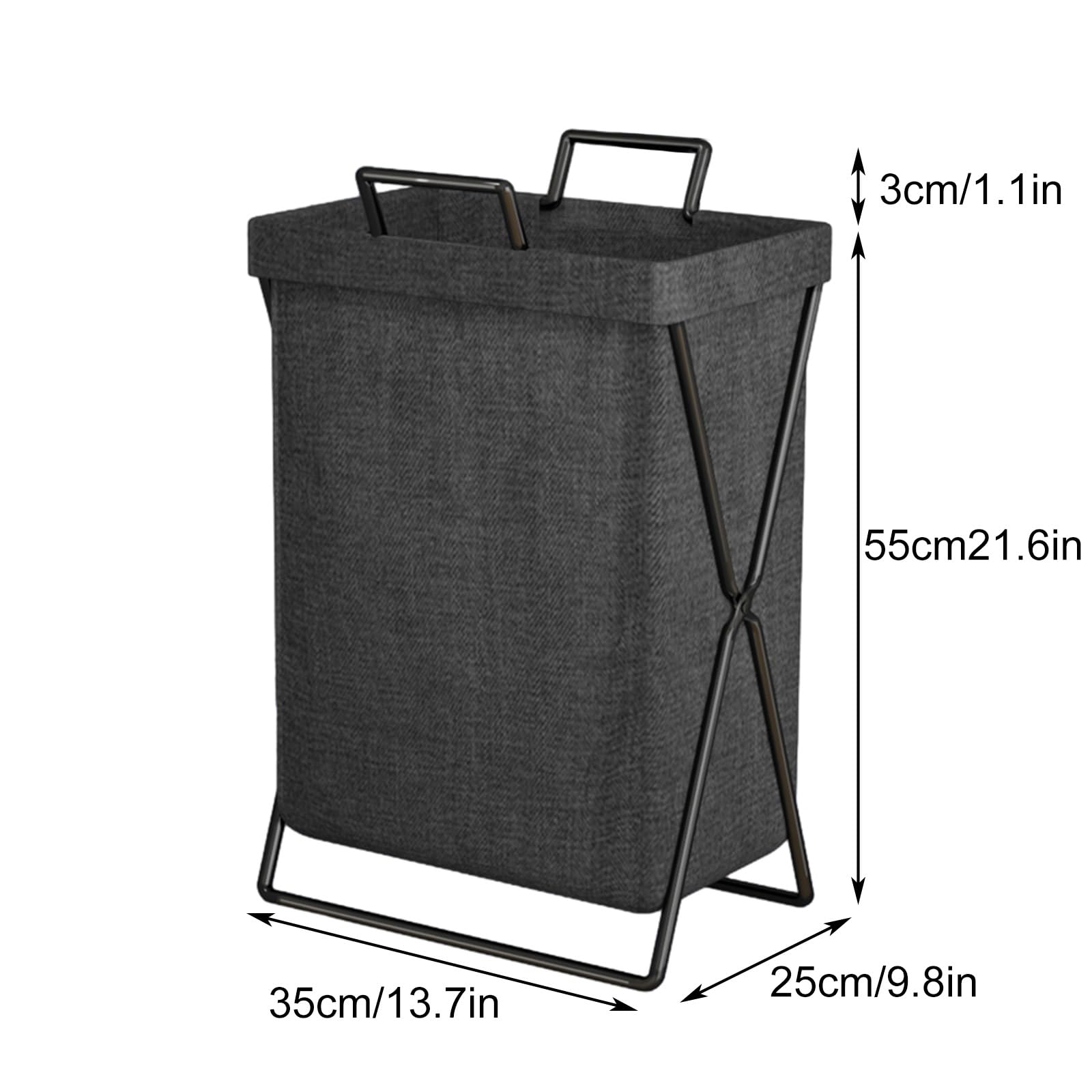 Cesto Della Biancheria, Cesto per Vestiti Impermeabile con Manico, Organizzatore Pieghevole per Giocattoli Durevoli, Arredamento per Camera Da Letto per Ragazzi, Ragazze, Adulti ( Color : Black )