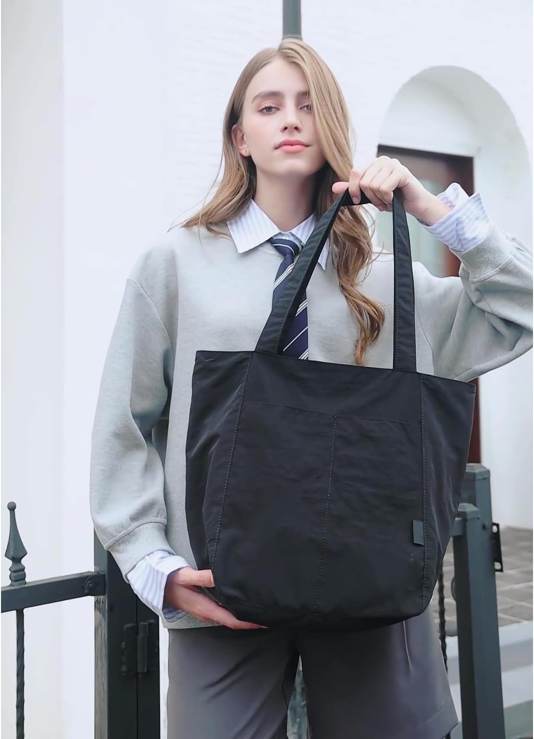 Barsine Tote Bag for Women Unisex Lightweight Nylon Totes Purses and Handbags Large Casual Shoulder Hobo for Travel Gym - Image 2