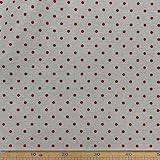 Fantasia: Pois Tessuto Panama Shabby Pois Grande Rosso 50 Cm