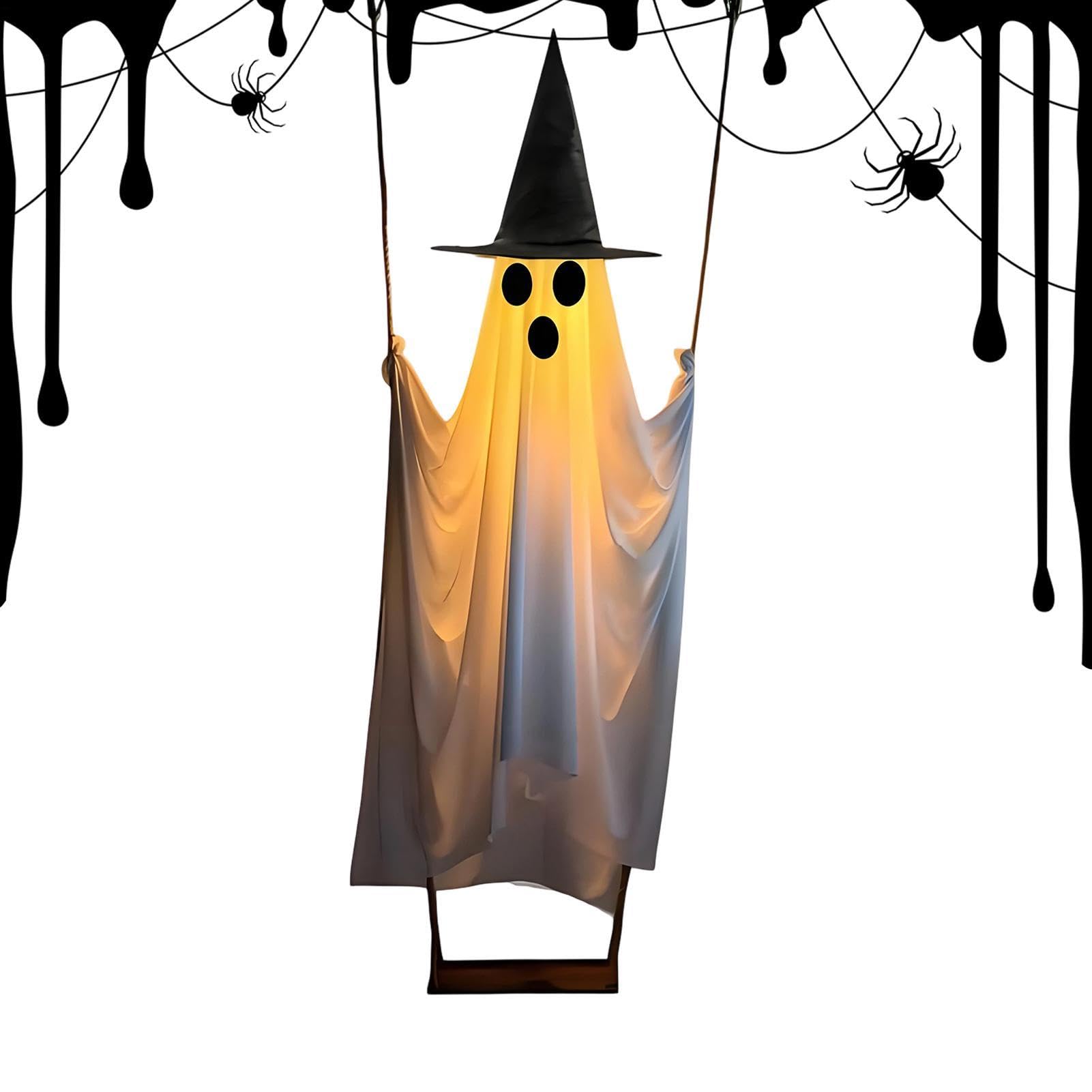 Swinging Light Up Ghost Halloween Decor, zdalne sterowanie