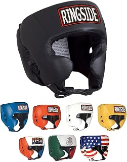 Ringside Competition-Like Boxing Headgear with Cheeks - Premium Leather Sparring Gear for MMA, Muay Thai, Kickboxing