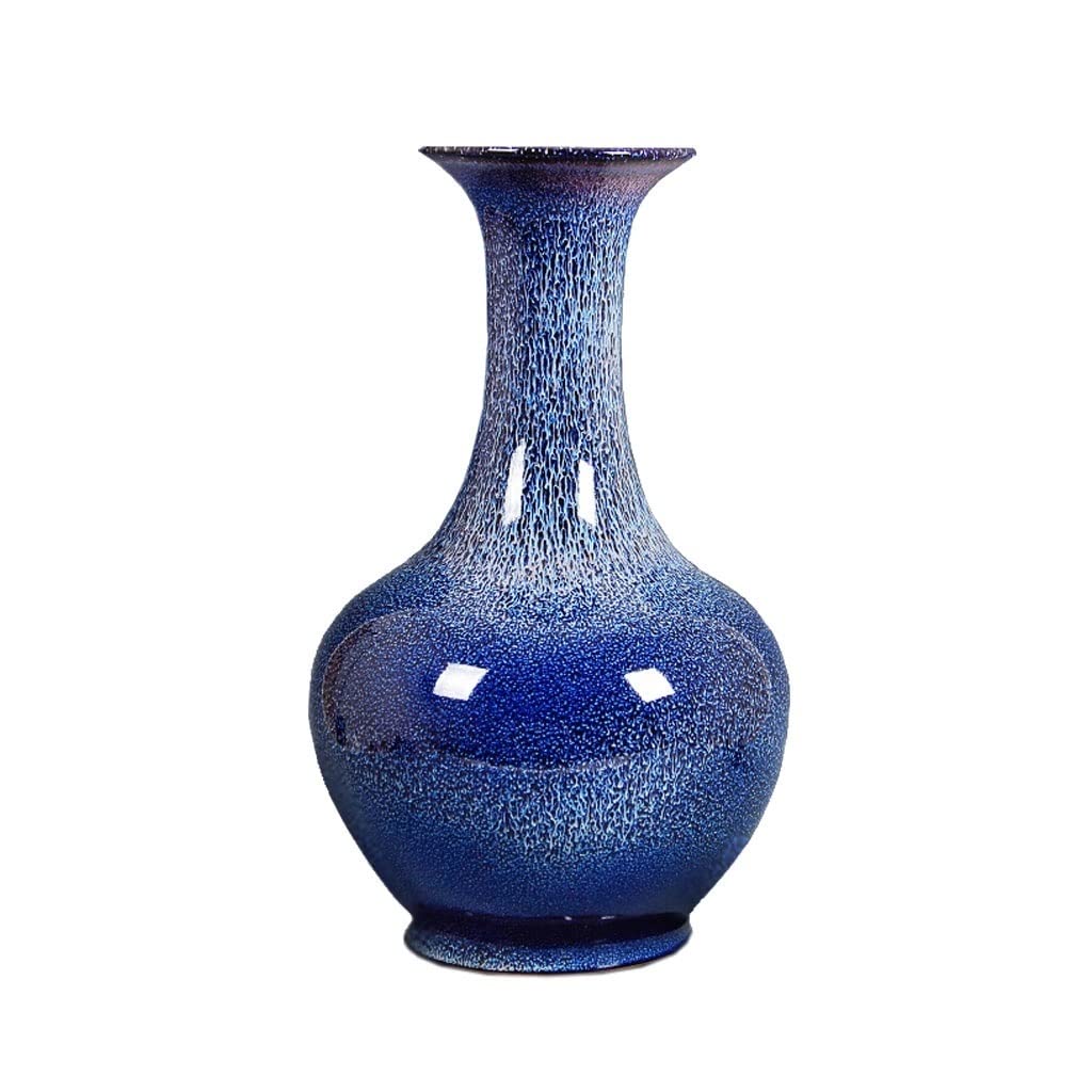 Vase en céramique bleu rétro pour sublimer un meuble vide salon et bureau