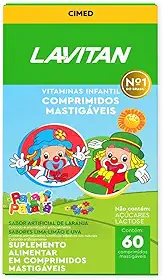 Vitamina Infantil Mastigável Tutti Frutti, Uva+Limão, Lavitan, 60 cápsulas
