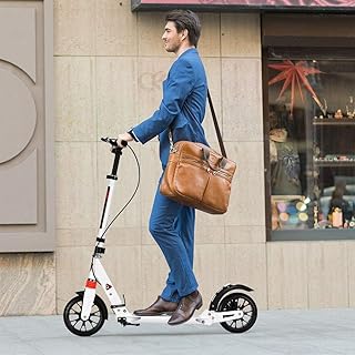Adult Scooter with Dual Suspension Hight-Adjustable Urban Scooter Folding Kick Scooter With Big Wheels For Teens Kids Age 12 Up