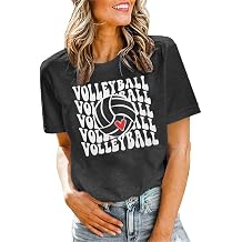 Volleyball Shirts Women Volleyball Mom T Shirts Game Day Team Tee Tops Graphic Casual Short Sleeve Shirts