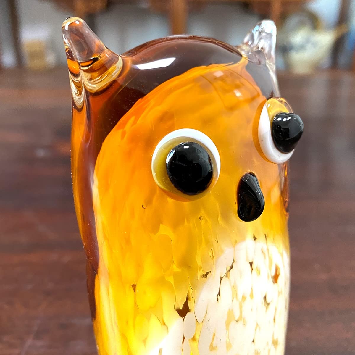 Hand Blown Glass Owl Figurines Handmade Wild Animal Paperweight Glass Sculpture Table Ornament Home Decoration Christams Gift